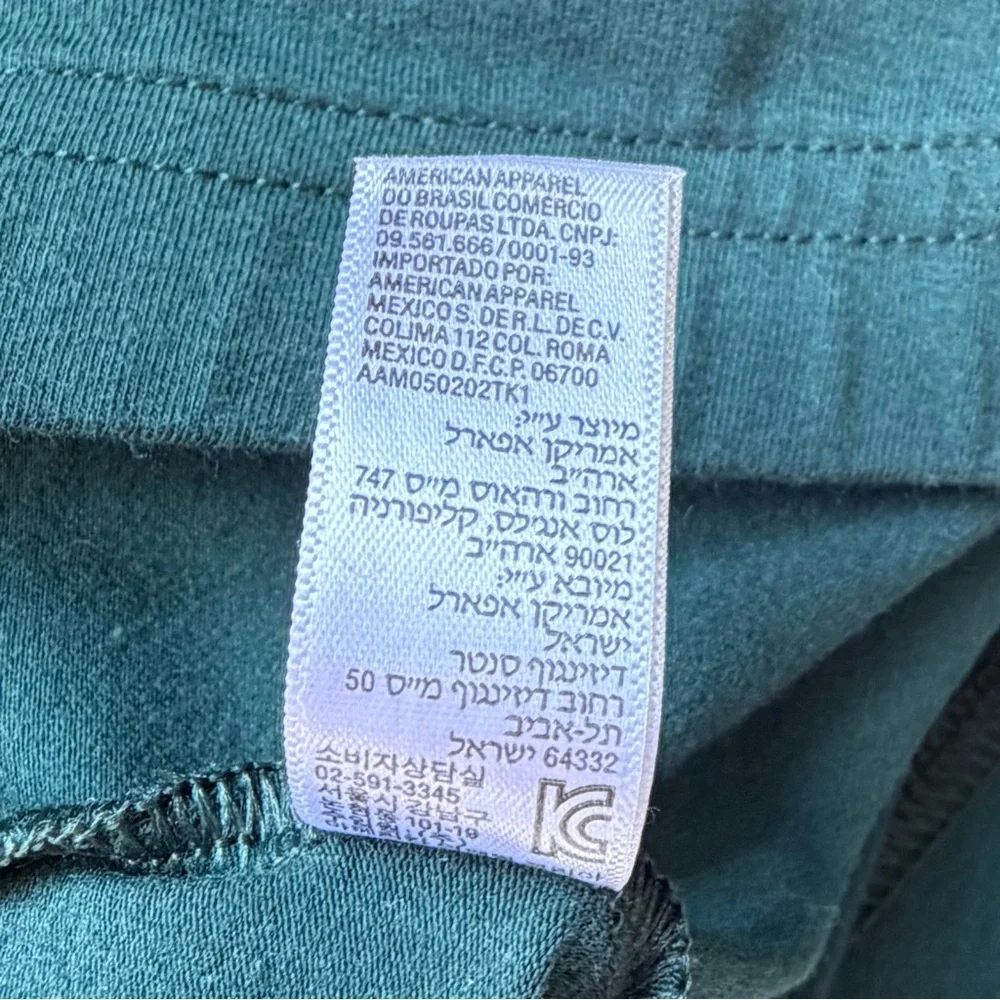 Dark Green American Apparel Cotton Stretch Leggings - Picture 8 of 8